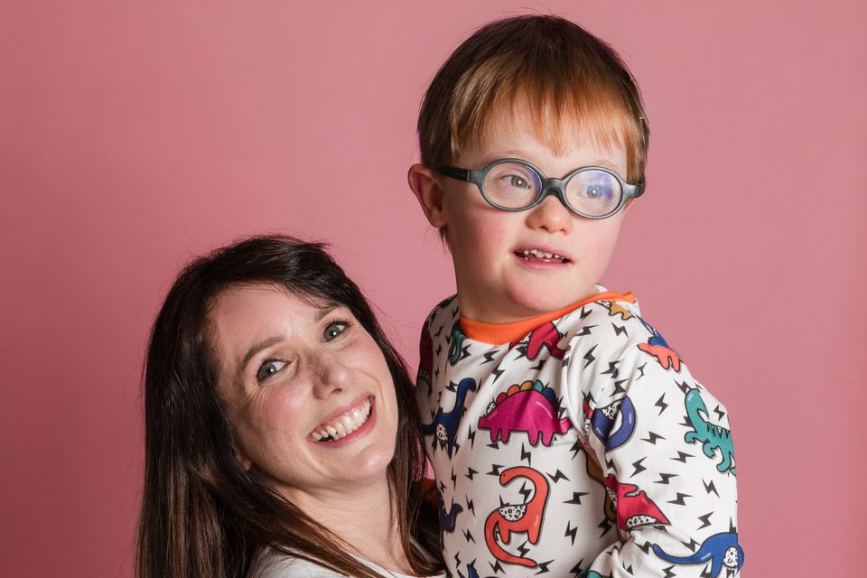 Aoife Cotter and her 8-year-old son Ted.
